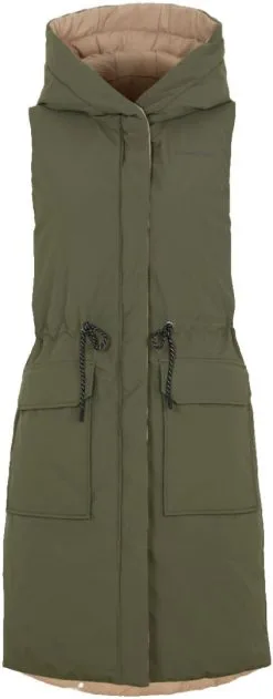 Didriksons Aviva Reversible Vest Women's -Peak Performance Butik didriksons aviva reversible vest women s beige deep green 8