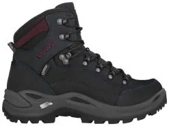 Lowa Renegade GTX Mid Women's -Peak Performance Butik lowa renegade gtx mid women s black burgundy 10 uk 44 2 3 eur black burgundy 0 28