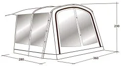 Outwell Universal Baldakin Size 4 Grey -Peak Performance Butik outwell universal luifel size 4 grey 1